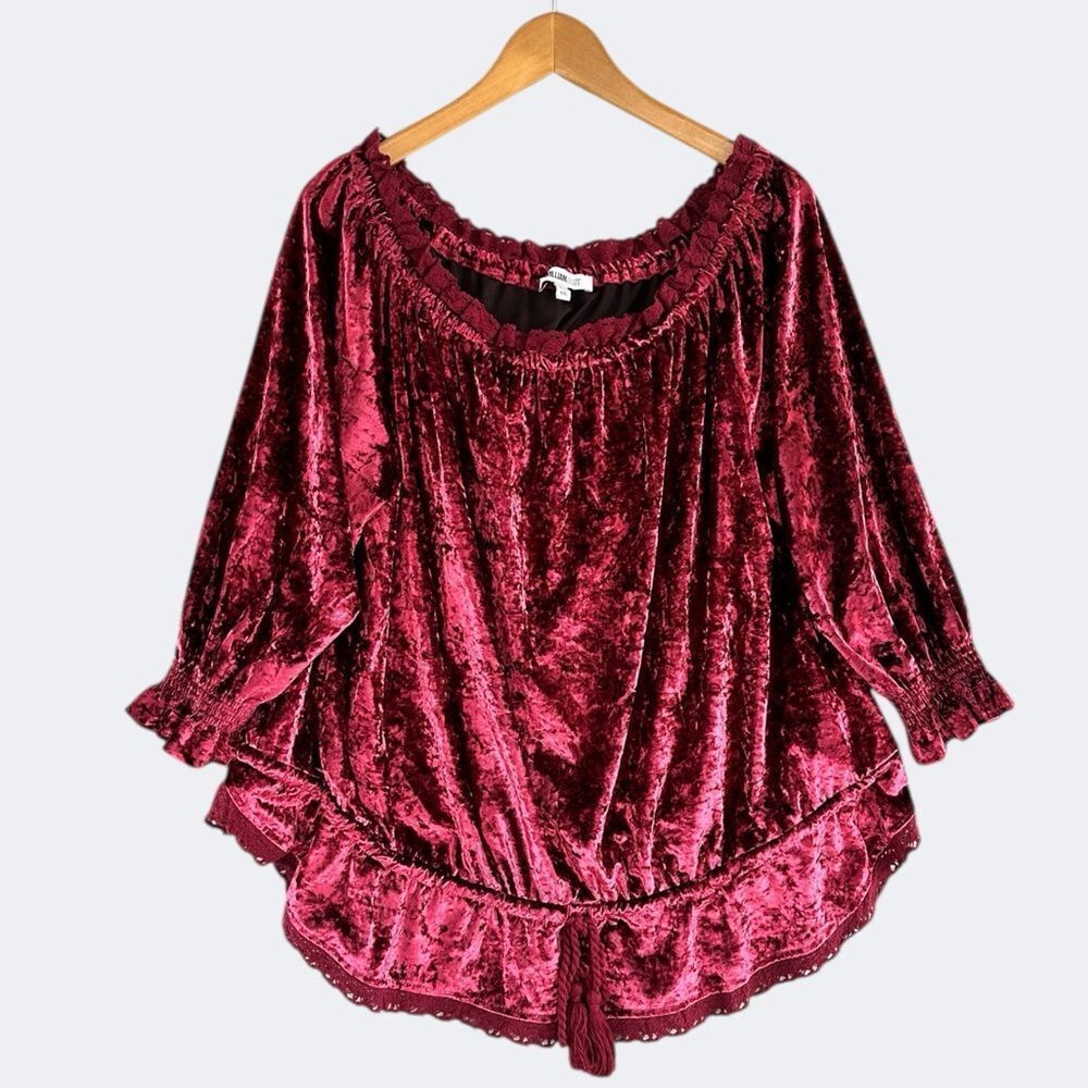 🎉5 for $45🎉 William Rast velvet top blouse shirt size XXL